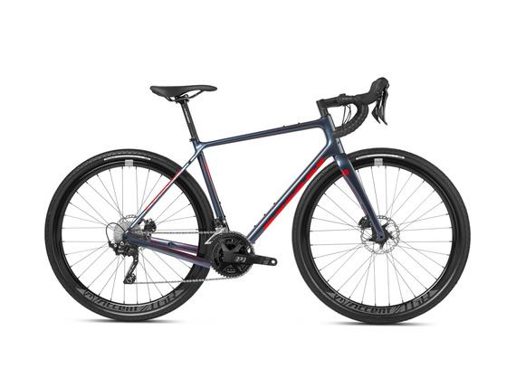 Rower gravel ACCENT FREAK CARBON GRX szaro-czerwony